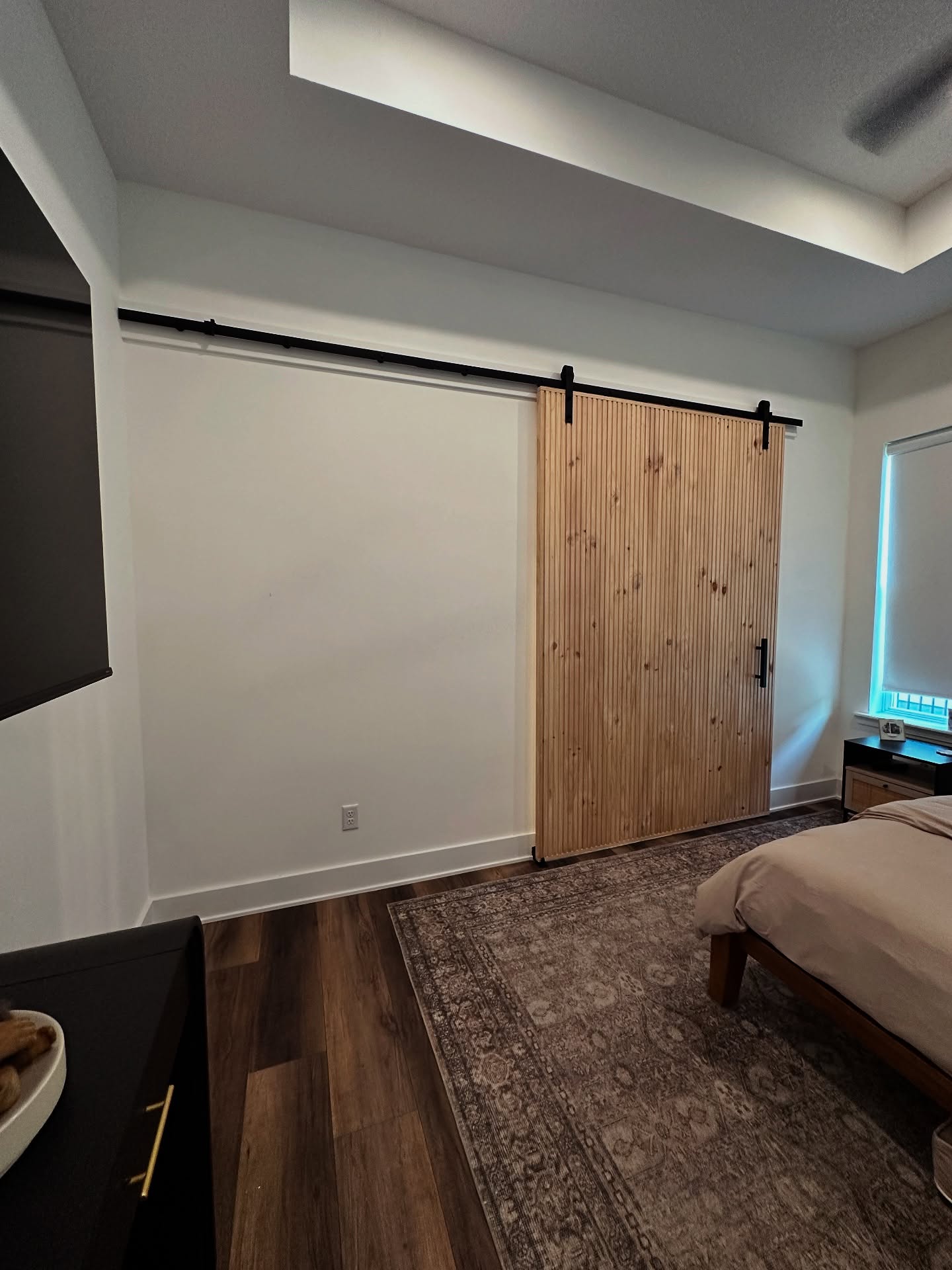 Interior French doors with transom, custom-built for the space, by AVP Construction JAX in Jacksonville & St. Johns County, FL
