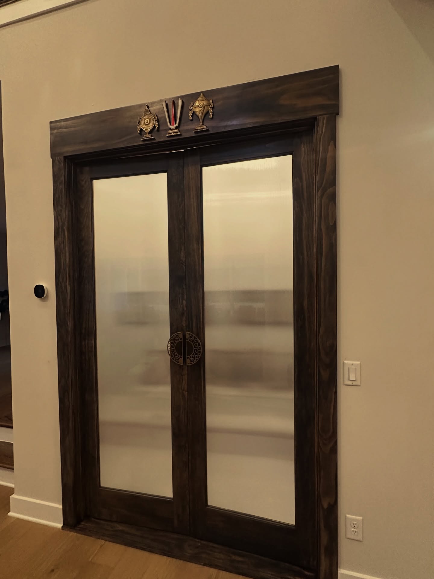 Custom French door entry to study, custom-built for the space, by AVP Construction JAX in Jacksonville & St. Johns County, FL