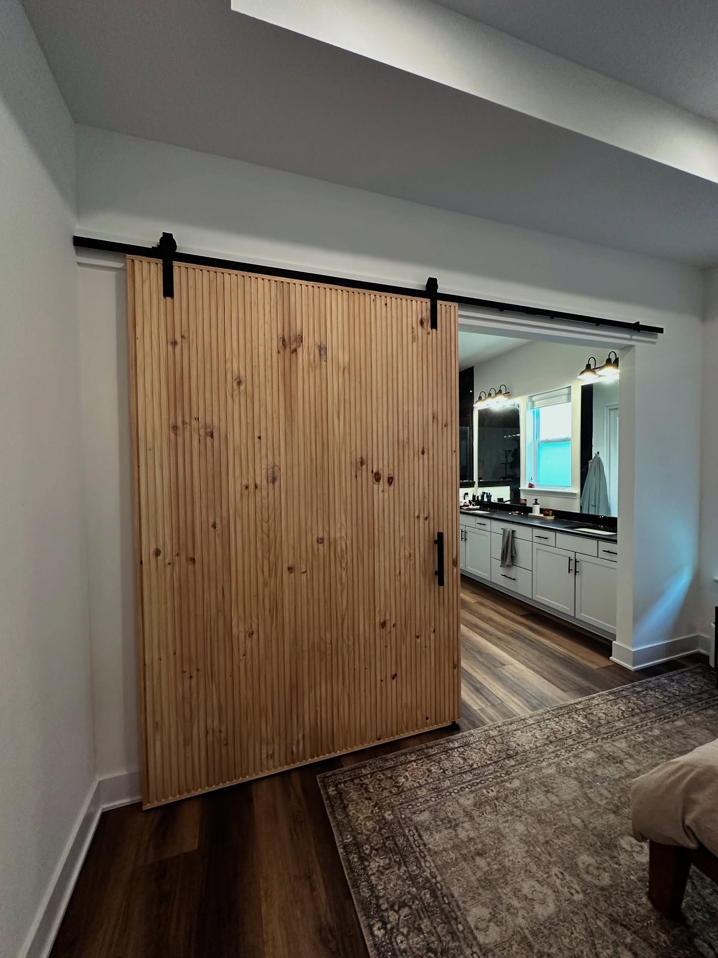 Glass-paneled French door pair, custom-built for the space, by AVP Construction JAX in Jacksonville & St. Johns County, FL