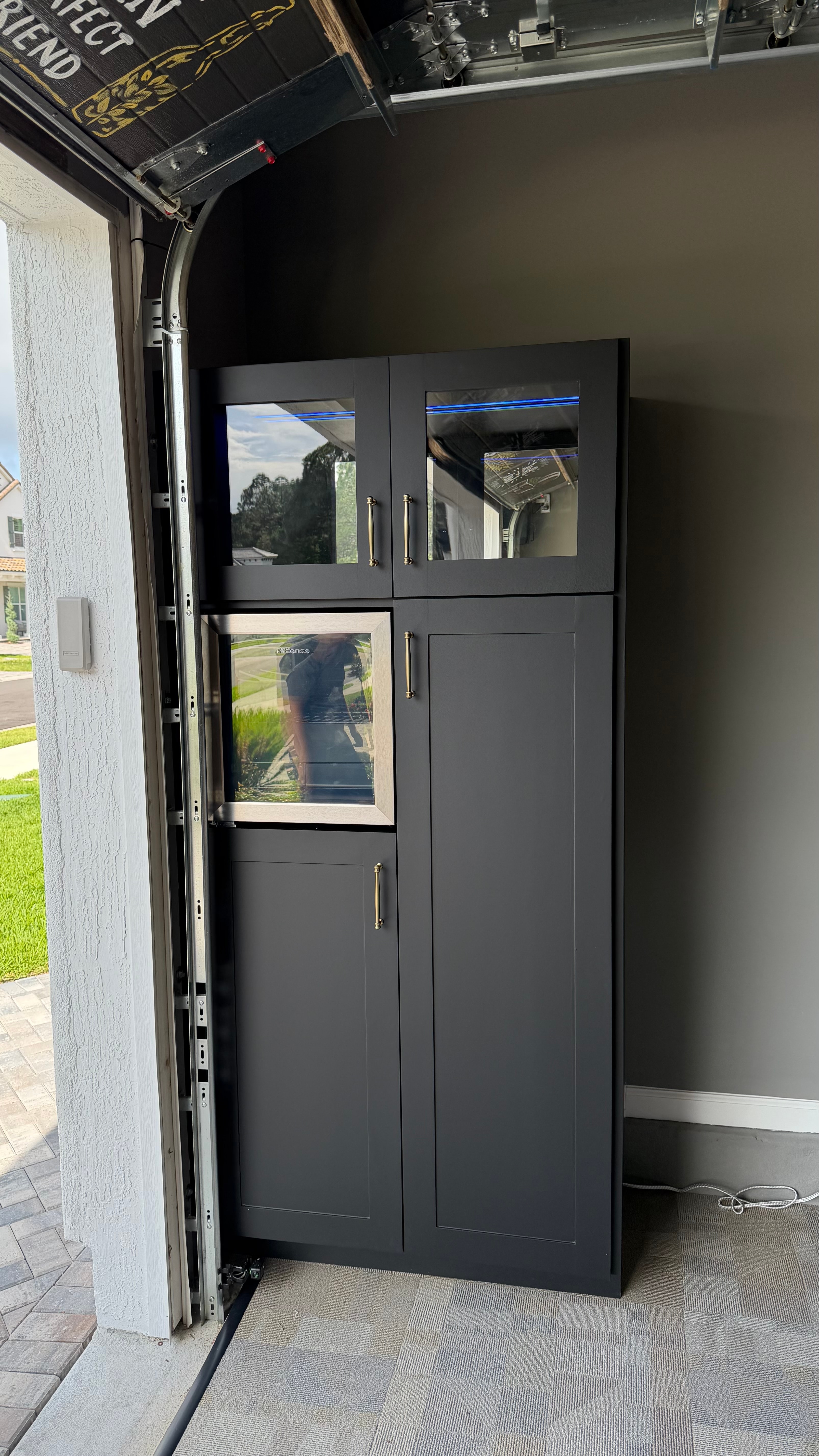 Custom Garage Bar Cabinet with Hidden Water Filtration — Tamaya, Jacksonville FL — Tamaya, Jacksonville, FL