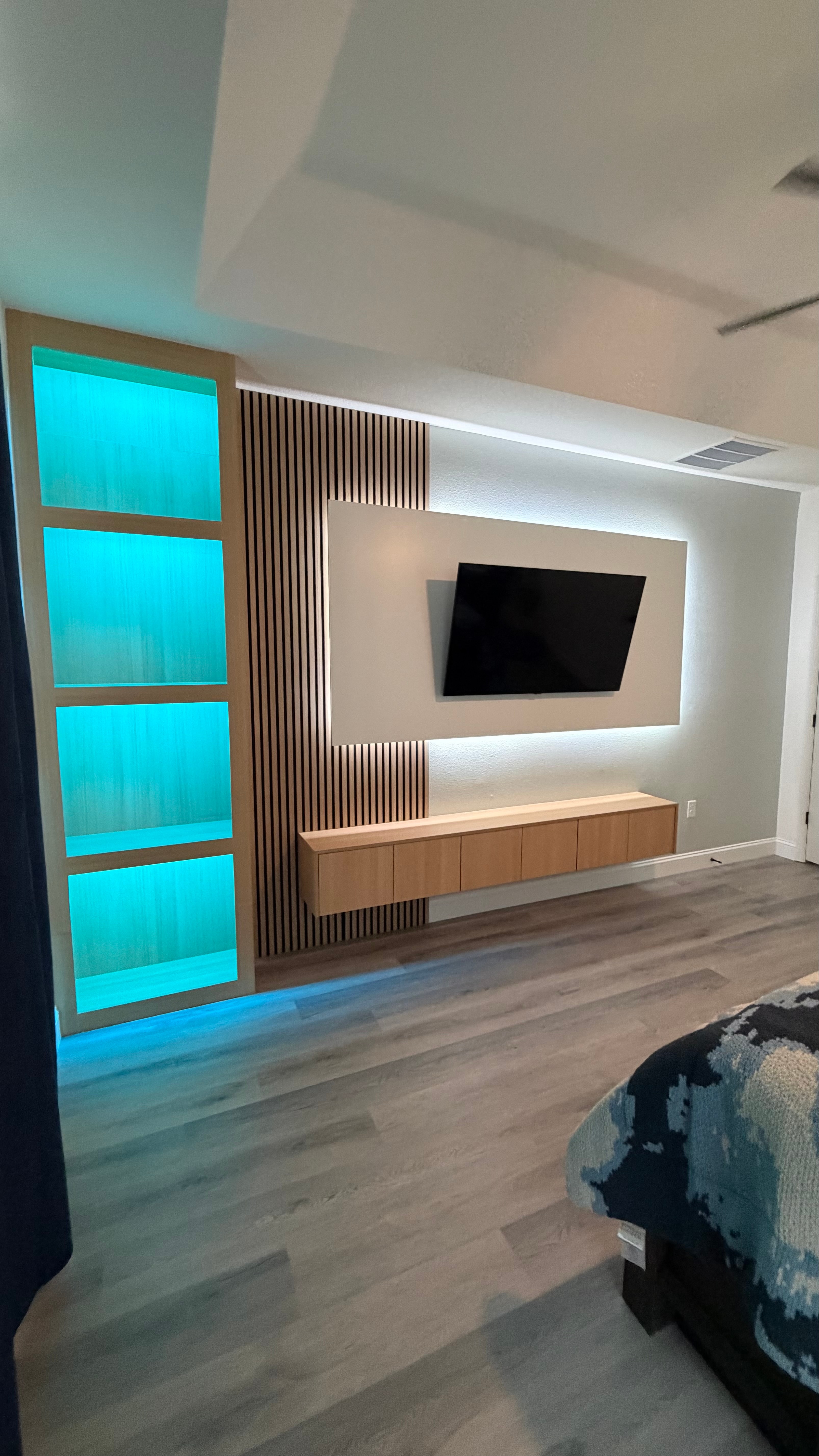 Custom TV Entertainment Center with LED Lighting in Sabal Estates, St. Augustine, FL — Sabal Estates, St. Augustine, FL