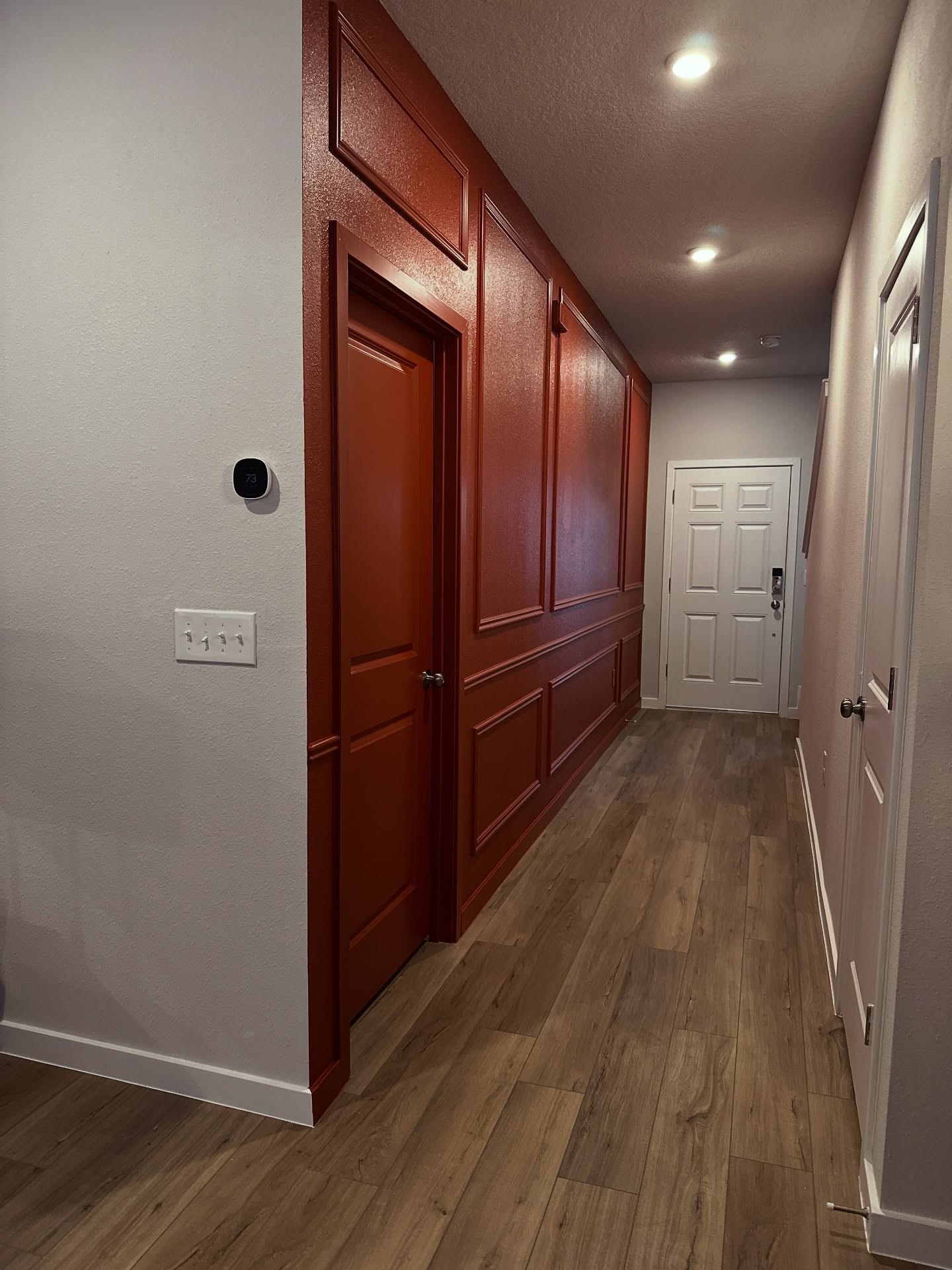 Statement bedroom accent wall in white shiplap by AVP Construction JAX — Jacksonville & St. John's County, FL