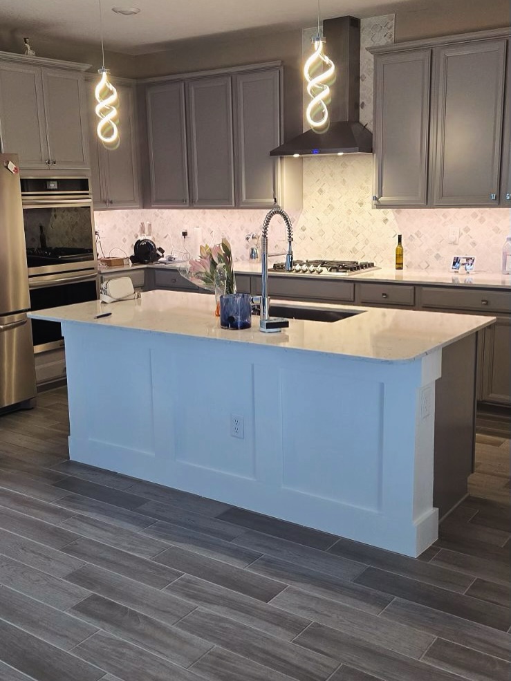 Painted shiplap feature wall by AVP Construction JAX — Jacksonville & St. John's County, FL