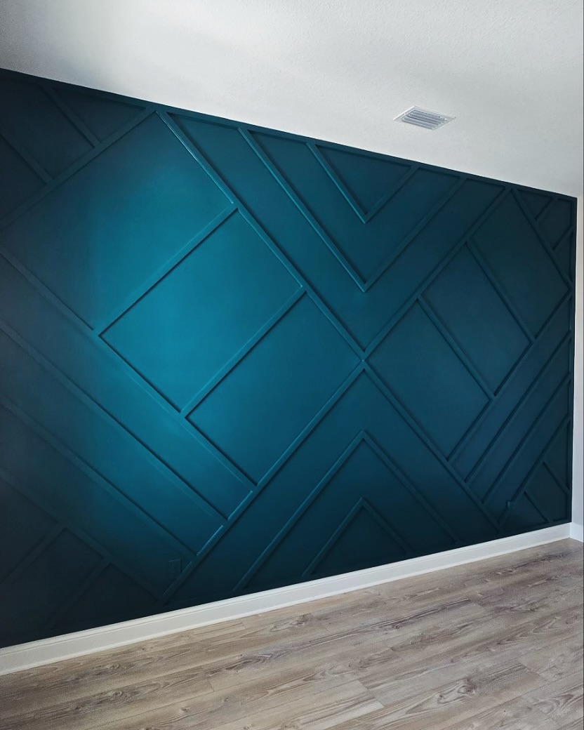 Modern fluted wood accent wall by AVP Construction JAX — Jacksonville & St. John's County, FL
