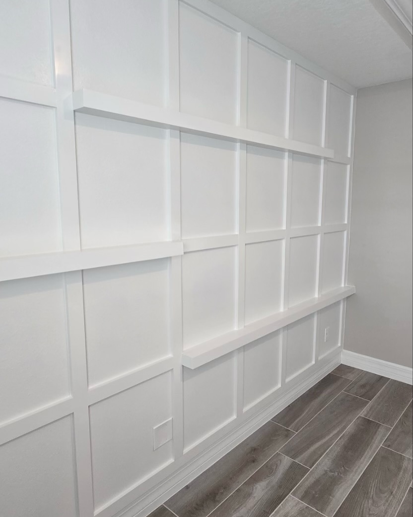 Painted shiplap feature wall by AVP Construction JAX — Jacksonville & St. John's County, FL