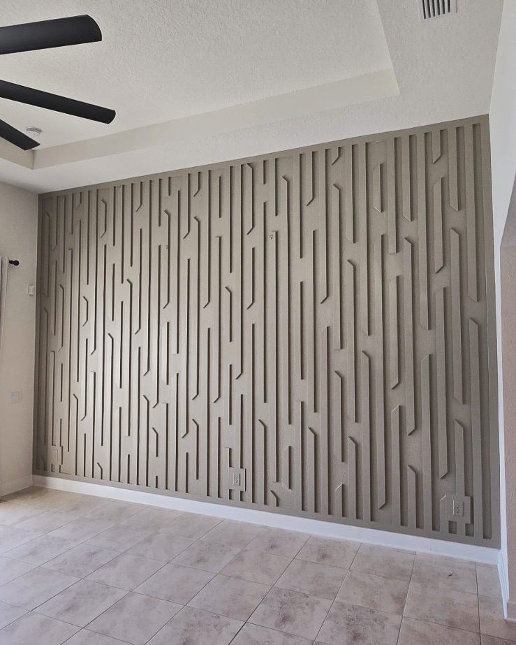 Wainscoting feature wall with chair rail by AVP Construction JAX — Jacksonville & St. John's County, FL