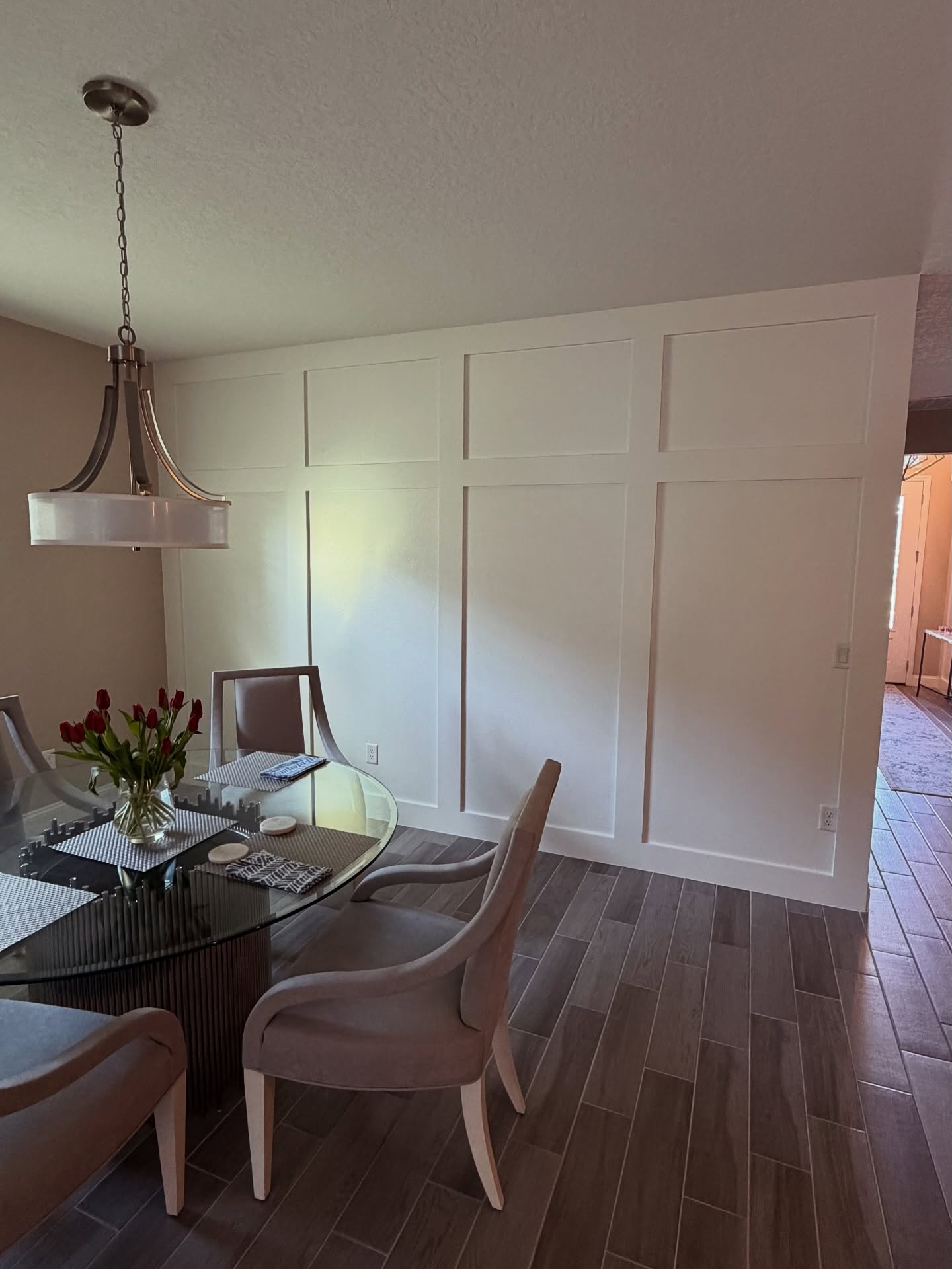 Statement bedroom accent wall in white shiplap by AVP Construction JAX — Jacksonville & St. John's County, FL
