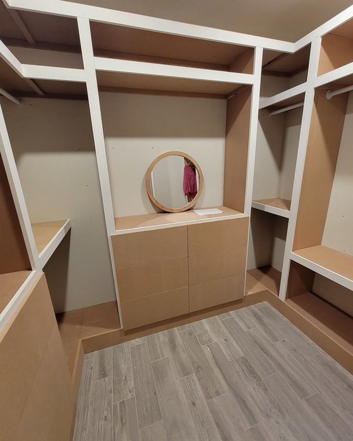 Reach-in closet conversion to custom millwork by AVP Construction JAX — Jacksonville & St. John's County, FL