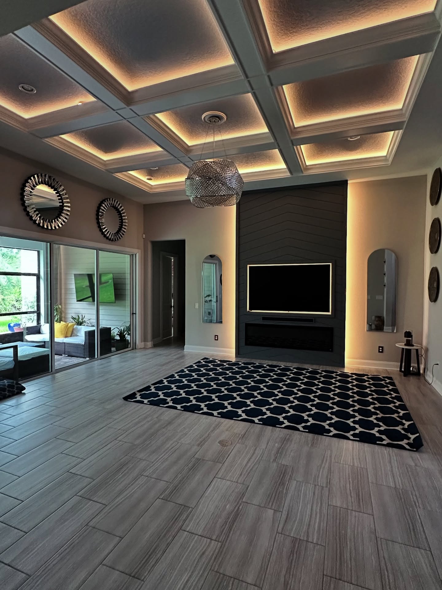 Beadboard ceiling with stained beams by AVP Construction JAX — Jacksonville & St. John's County, FL