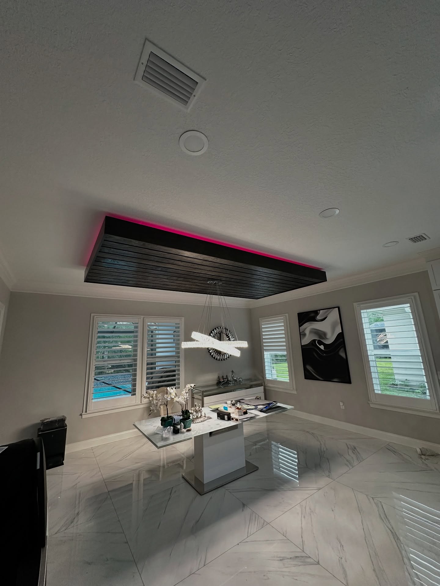 Cathedral ceiling with exposed beams by AVP Construction JAX — Jacksonville & St. John's County, FL