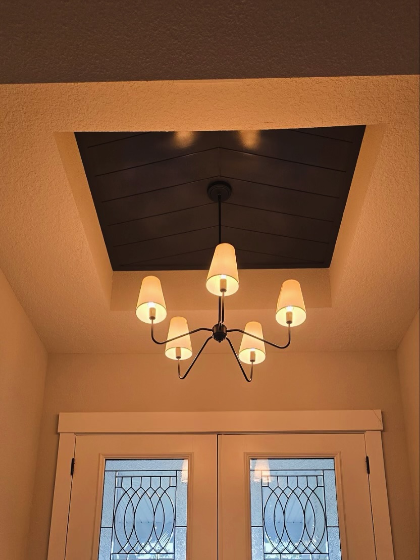 Painted coffered ceiling in living room by AVP Construction JAX — Jacksonville & St. John's County, FL