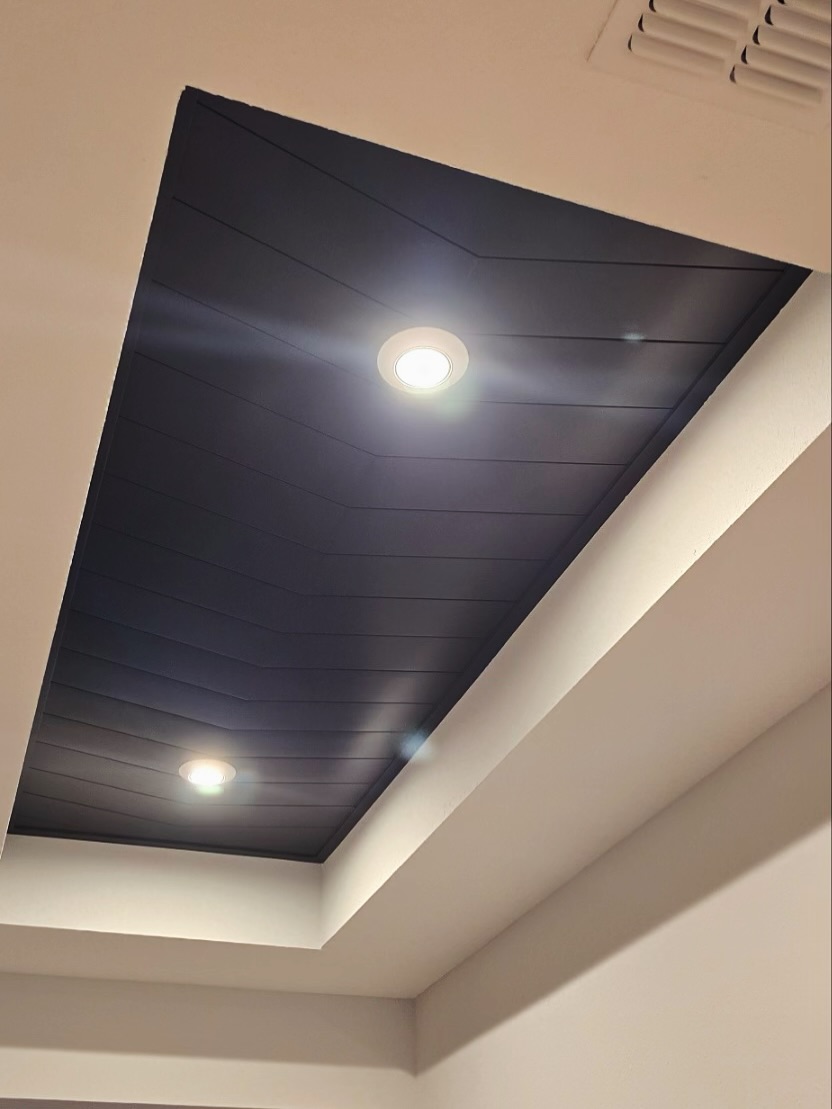 Beadboard ceiling with stained beams by AVP Construction JAX — Jacksonville & St. John's County, FL
