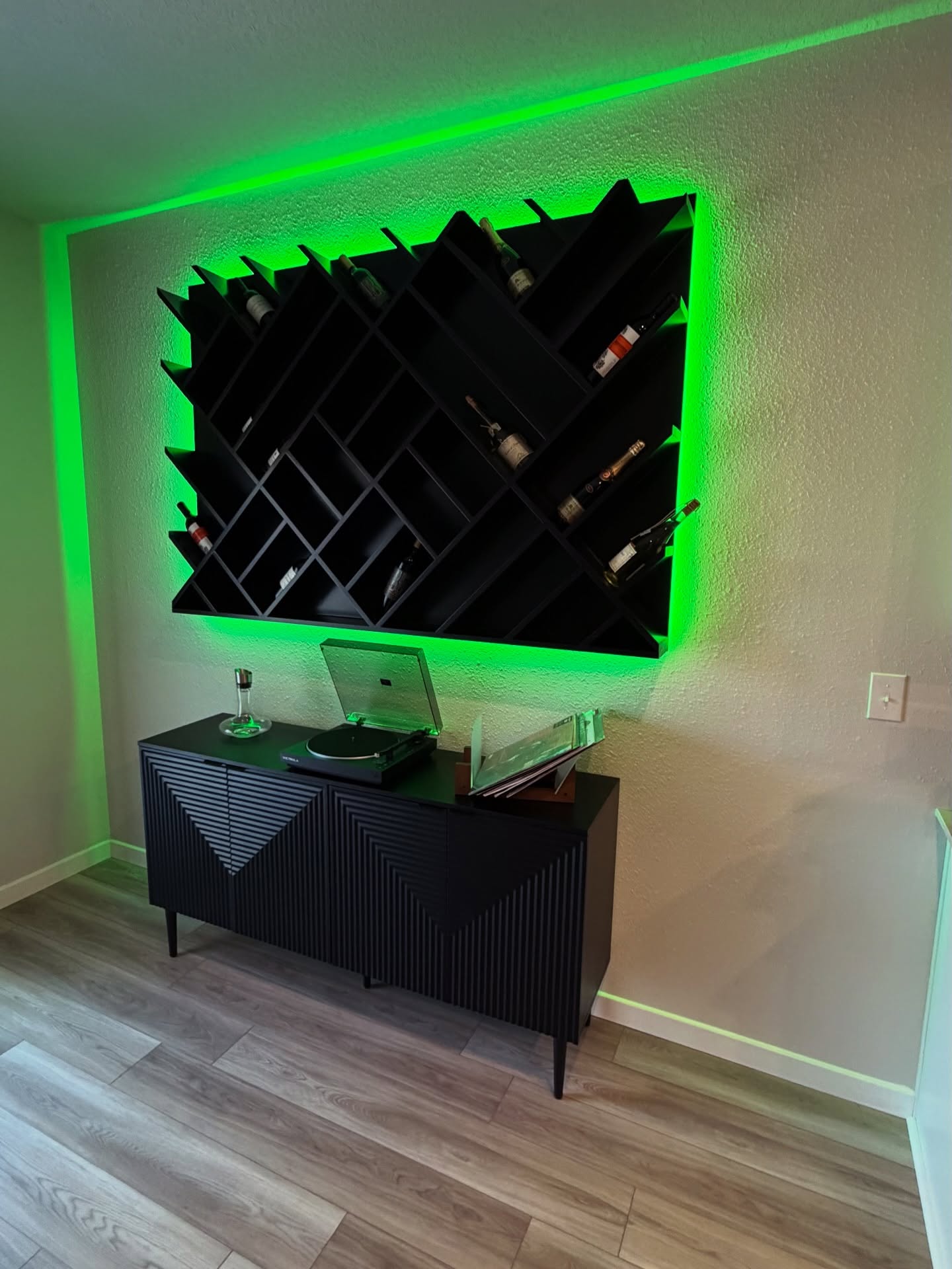 Custom liquor bar with glass-front cabinets by AVP Construction JAX — Jacksonville & St. John's County, FL