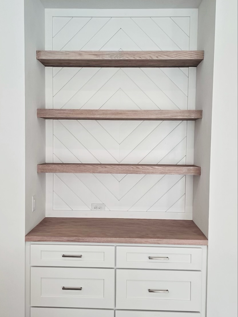 Built-in bar with backsplash and shelving by AVP Construction JAX — Jacksonville & St. John's County, FL