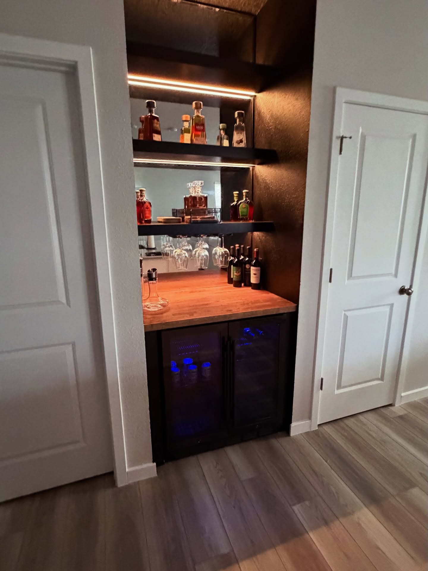 Wet-area-style dry bar with custom cabinetry by AVP Construction JAX — Jacksonville & St. John's County, FL