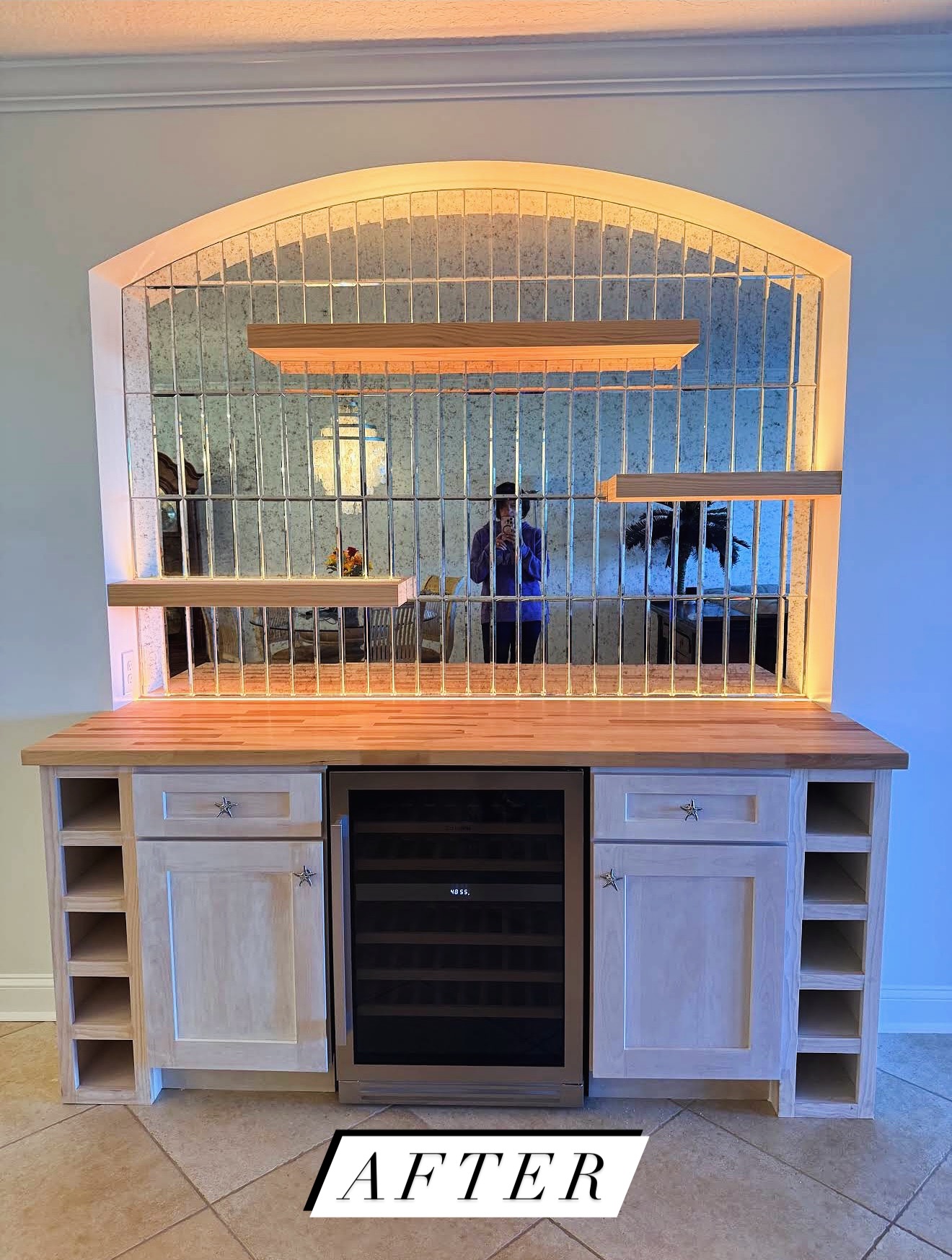 Wet-area-style dry bar with custom cabinetry by AVP Construction JAX — Jacksonville & St. John's County, FL