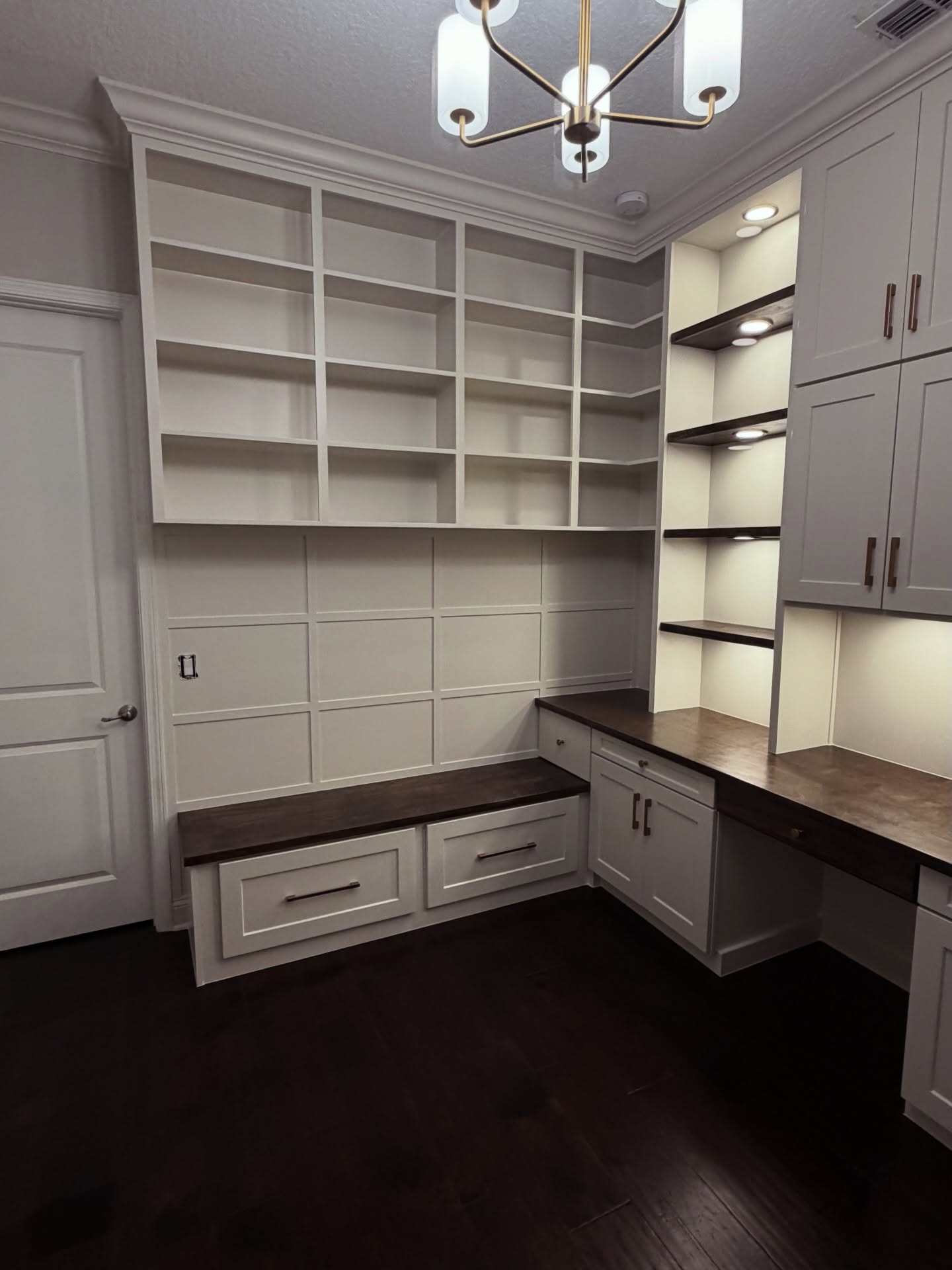 Library-style home office millwork by AVP Construction JAX — Jacksonville & St. John's County, FL
