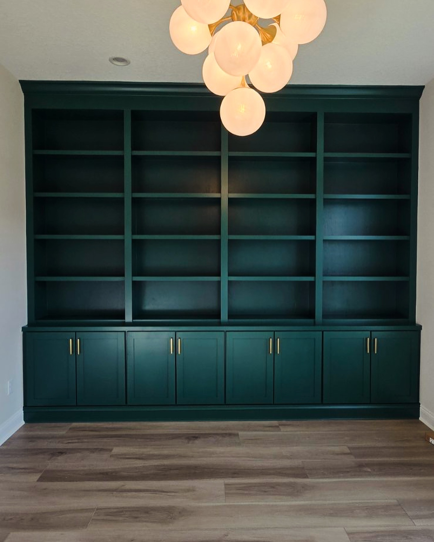 Custom home office built-in desk and shelving by AVP Construction JAX — Jacksonville & St. John's County, FL