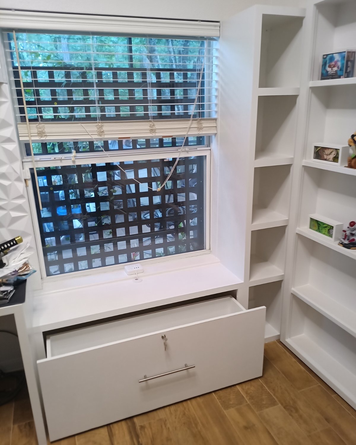 Custom home office built-in desk and shelving by AVP Construction JAX — Jacksonville & St. John's County, FL