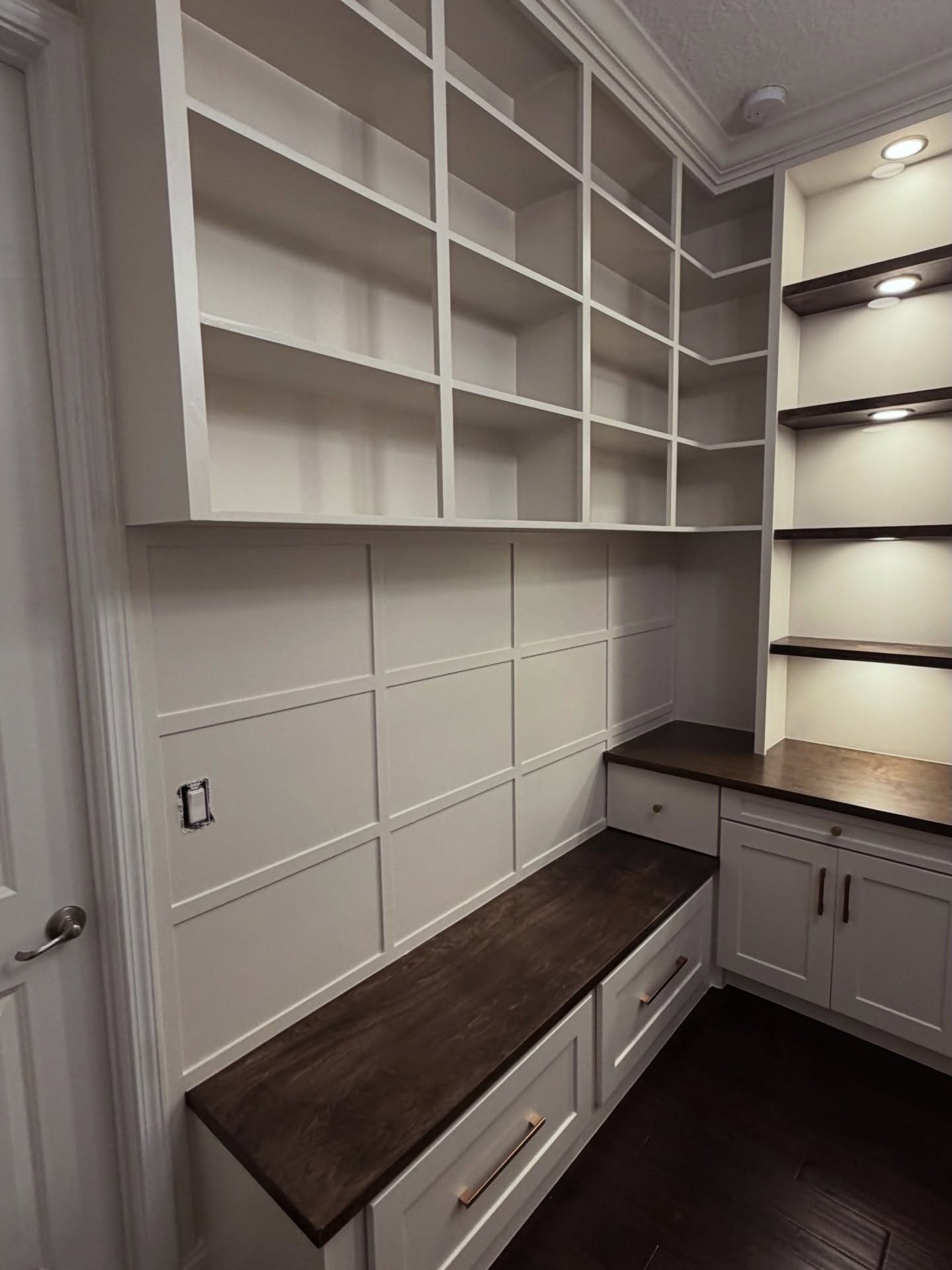 Office credenza and upper shelving by AVP Construction JAX — Jacksonville & St. John's County, FL