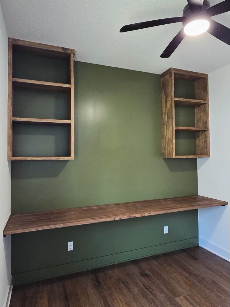 Custom desk and overhead cabinet built-in by AVP Construction JAX — Jacksonville & St. John's County, FL