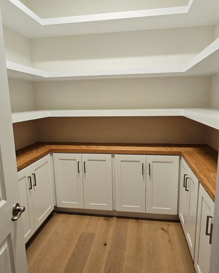 Custom pantry door and interior shelving by AVP Construction JAX — Jacksonville & St. John's County, FL