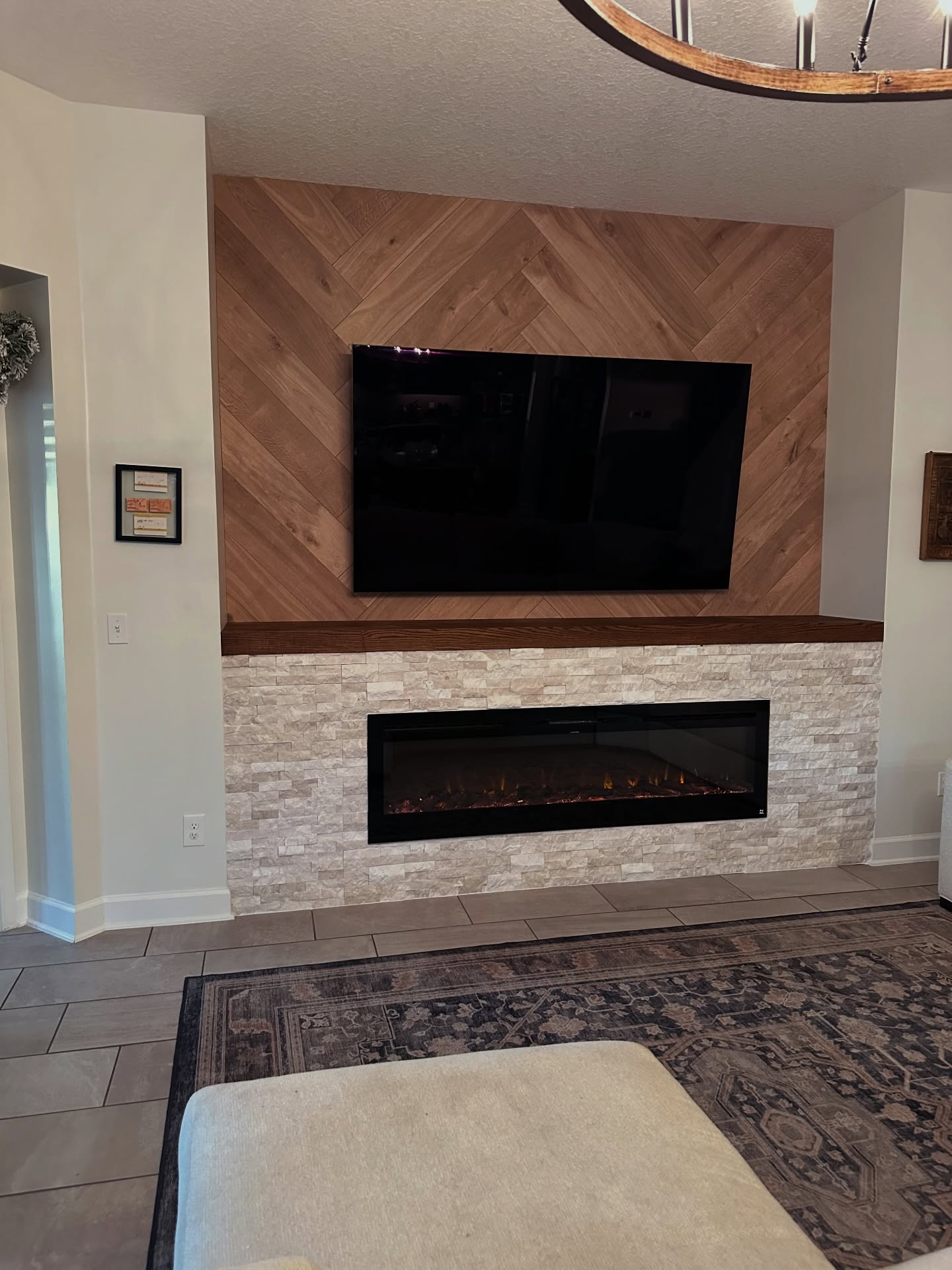 Custom TV entertainment center built-in by AVP Construction JAX — Jacksonville & St. John's County, FL