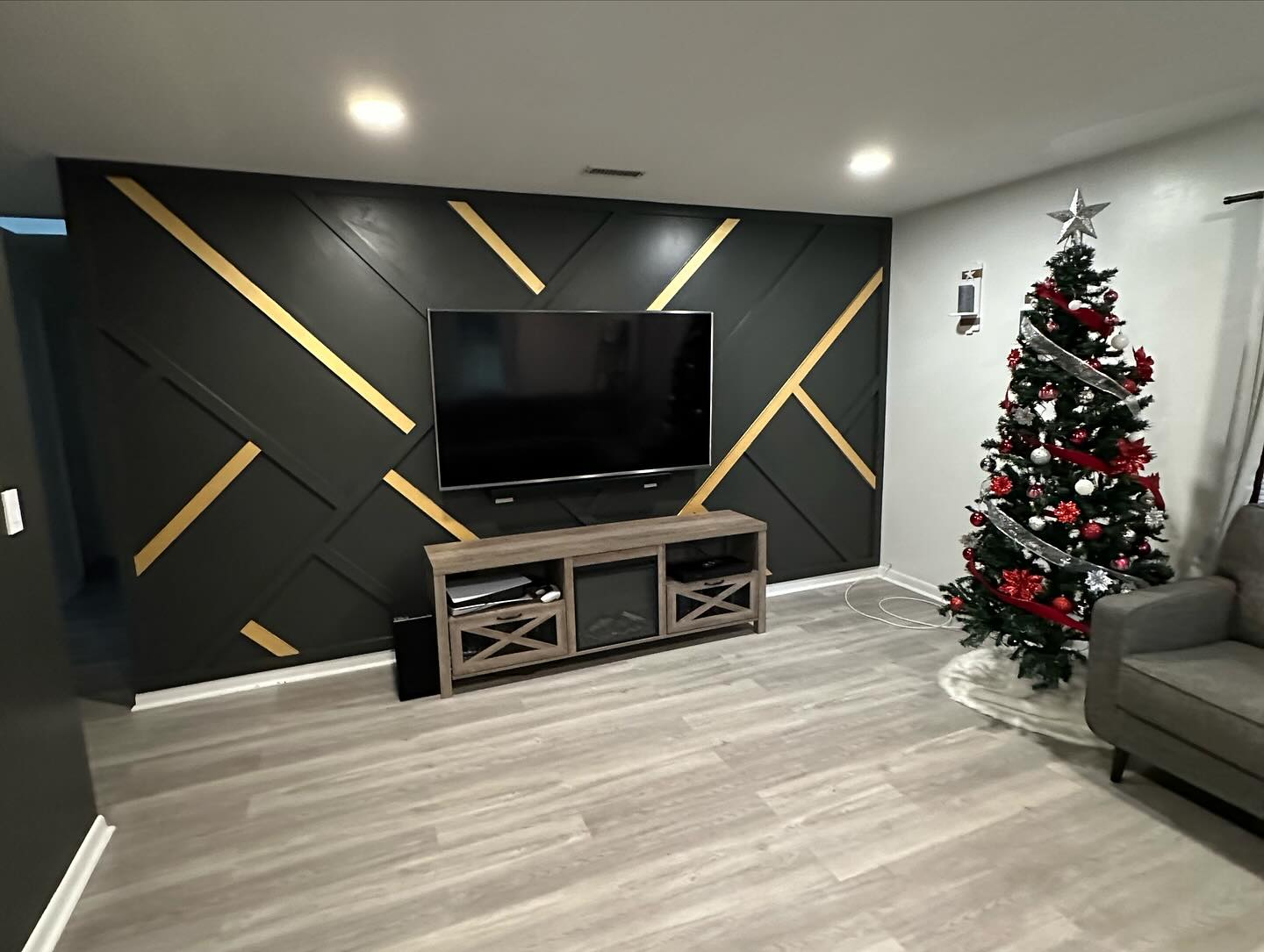 Custom TV entertainment center built-in by AVP Construction JAX — Jacksonville & St. John's County, FL