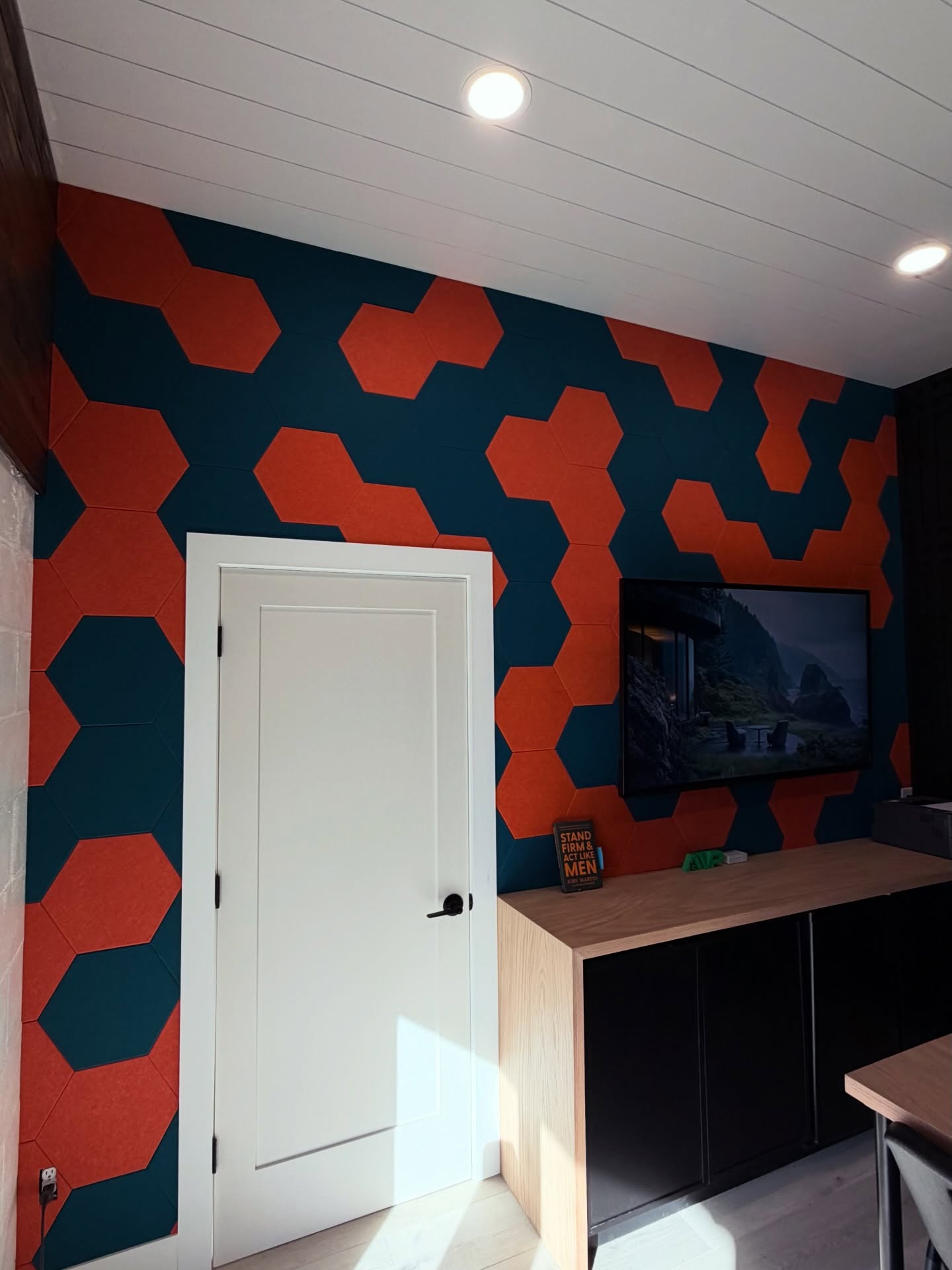 Custom TV entertainment center built-in by AVP Construction JAX — Jacksonville & St. John's County, FL