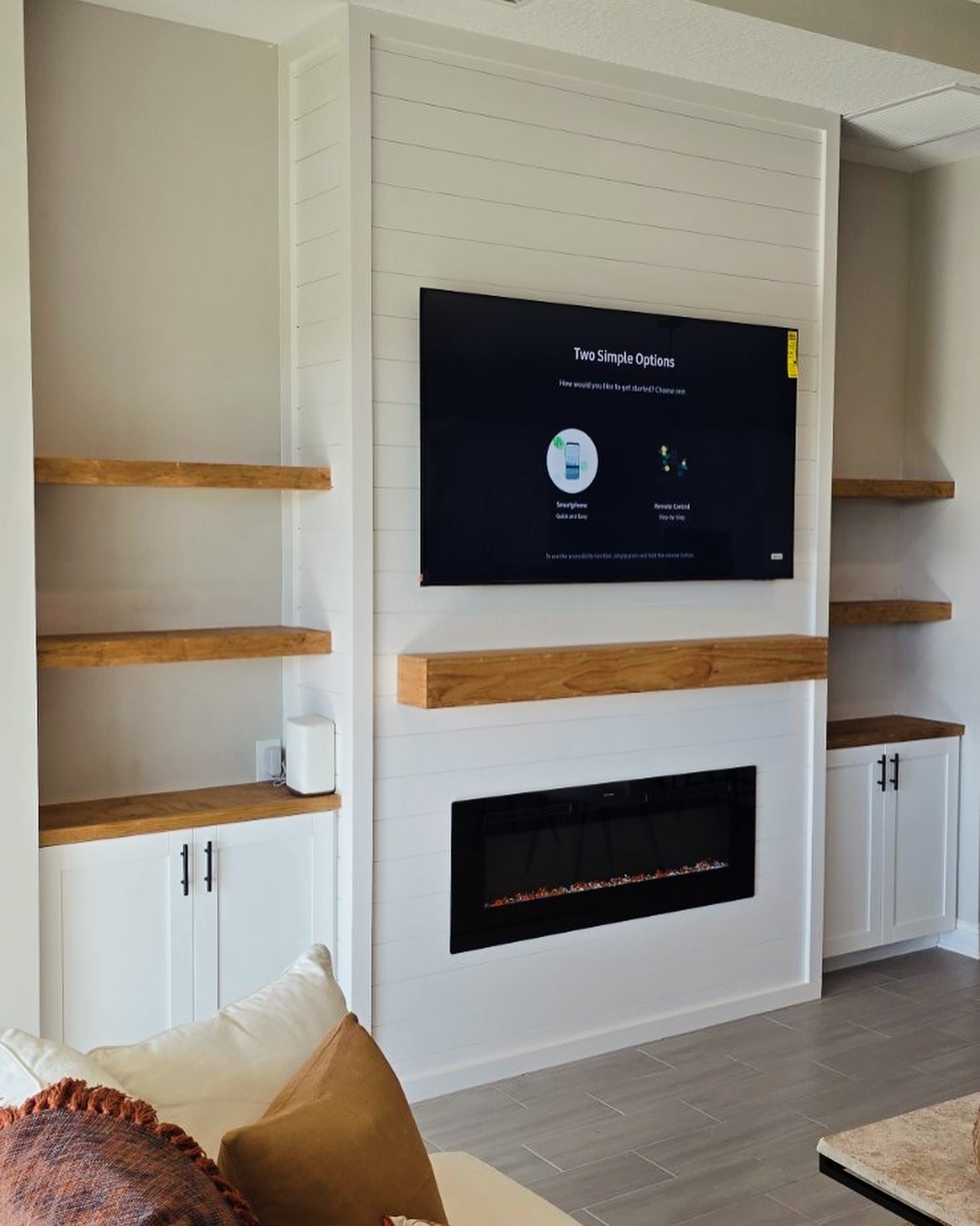 Custom TV entertainment center built-in by AVP Construction JAX — Jacksonville & St. John's County, FL