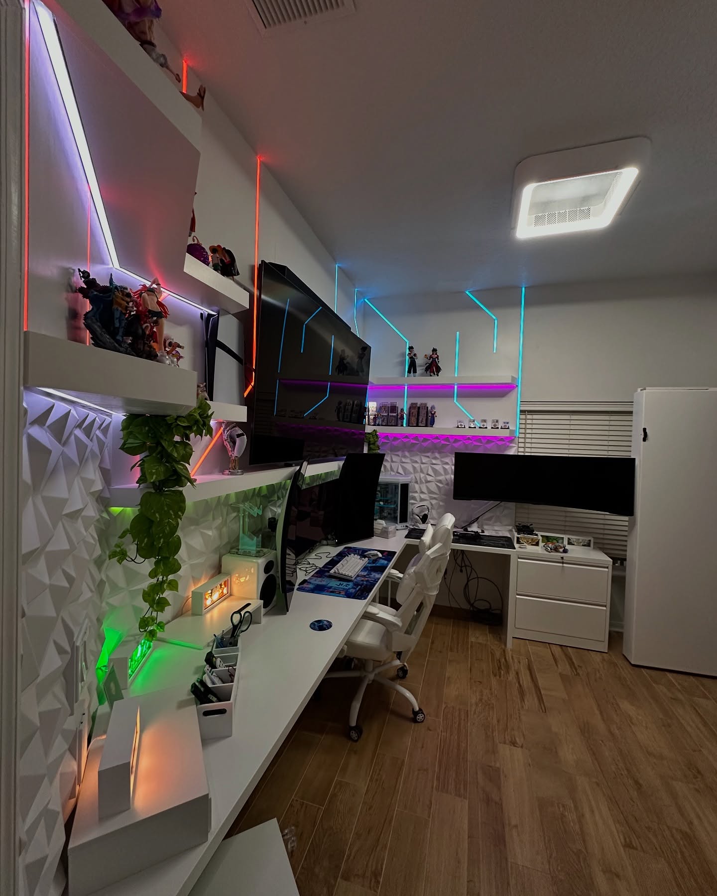 Slat-wall TV feature with hidden wiring by AVP Construction JAX — Jacksonville & St. John's County, FL