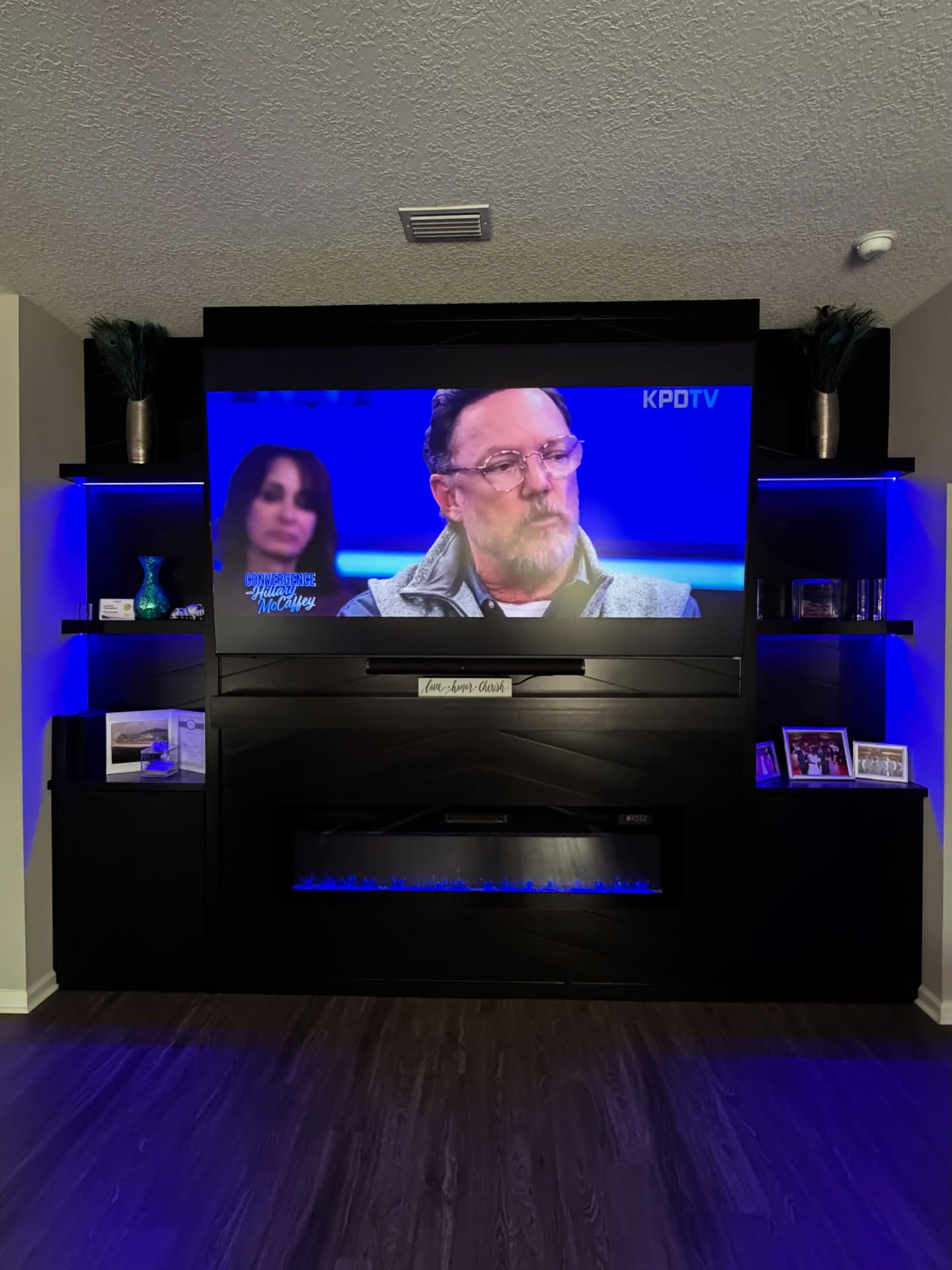 Custom TV entertainment center built-in by AVP Construction JAX — Jacksonville & St. John's County, FL