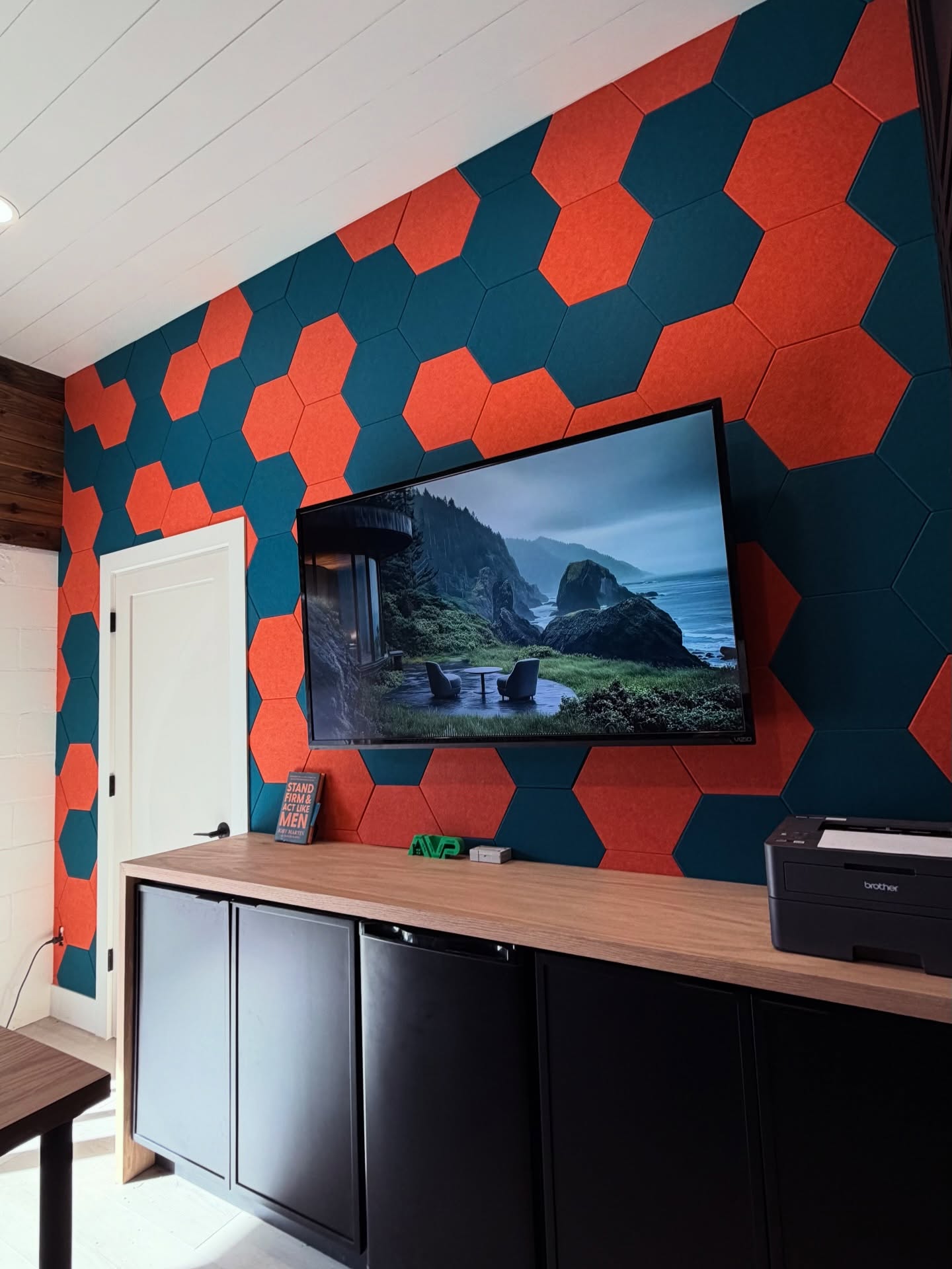 Custom TV entertainment center built-in by AVP Construction JAX — Jacksonville & St. John's County, FL