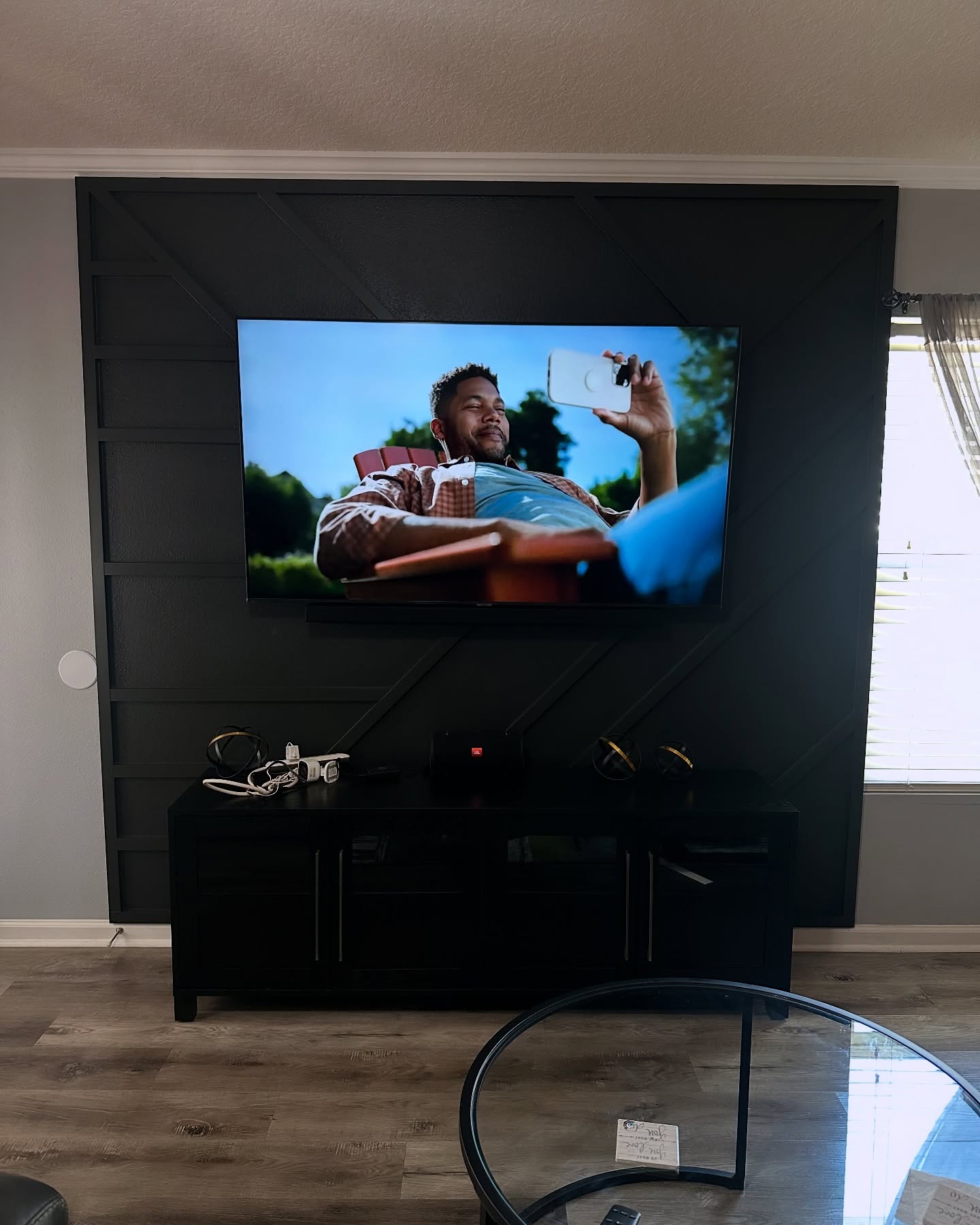 Custom TV entertainment center built-in by AVP Construction JAX — Jacksonville & St. John's County, FL